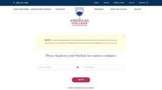 
                            11. Returning Student / Unify - Login form | The American ...