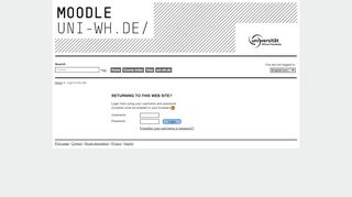 
                            9. Returning to this web site? - UWH Moodle: Login to the site