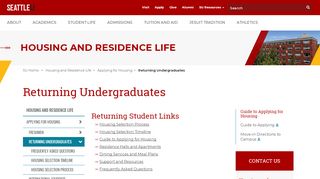 
                            6. Returning Undergraduates - Applying for Housing ... - Seattle University