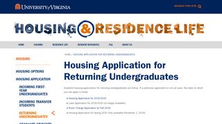 
                            7. Returning Undergraduates - UVA Housing & Residence Life