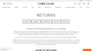 
                            8. Returns - Ezibuy