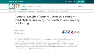 
                            6. Reuters launches Reuters Connect, a content marketplace driven by ...