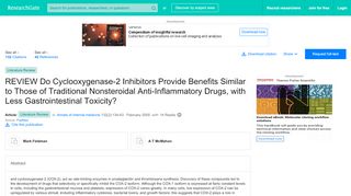 
                            9. REVIEW Do Cyclooxygenase-2 Inhibitors Provide Benefits ...