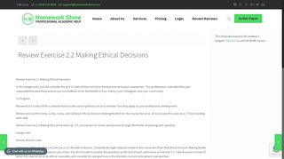 
                            9. Review Exercise 2.2 Making Ethical Decisions | Homework Shine