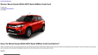 
                            5. Review: Maruti Suzuki NEXA HDFC Bank AllMiles Credit Card