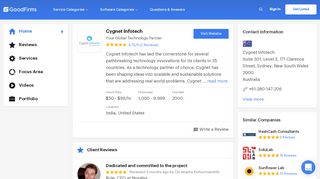
                            8. Review & Rating of Cygnet Infotech - GoodFirms