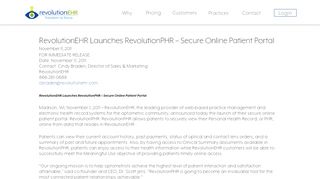 
                            1. RevolutionEHR Launches RevolutionPHR - Secure Online Patient Portal