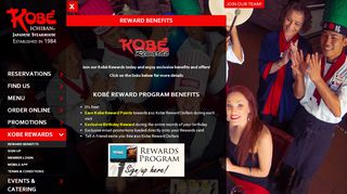 
                            1. Reward Benefits - Kobe Japanese Steakhouse