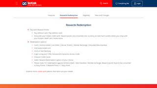 
                            4. Reward Redemption - Kotak Mahindra Bank