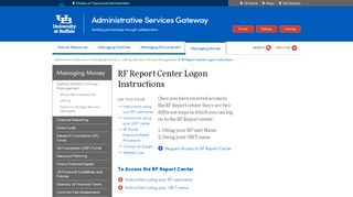 
                            2. RF Report Center Logon Instructions - University at Buffalo