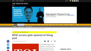 
3. RFID access gate opened at Vizag port - Times of …