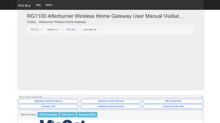 
                            4. RG1100 Afterburner Wireless Home Gateway User Manual ...