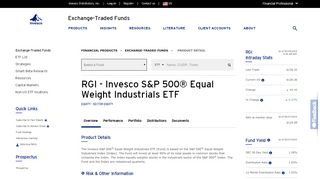 
                            8. RGI - Invesco S&P 500® Equal Weight Industrials ETF