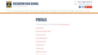 
                            9. Riccarton High School » Portals