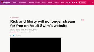 
                            7. Rick and Morty will no longer stream for free on …