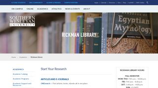 
                            7. Rickman Library | Southern Wesleyan University