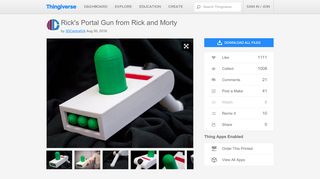 
                            6. Rick's Portal Gun from Rick and Morty by 3DCentralVA - Thingiverse