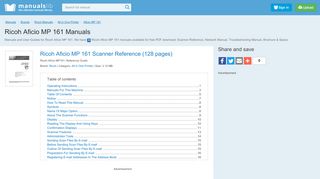 
                            7. Ricoh Aficio MP 161 Manuals - ManualsLib - Makes …
