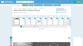 
                            9. RICOH AFICIO MP161 NETWORK MANUAL Pdf …