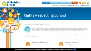 
                            8. Rights Respecting School - Whitefriars School