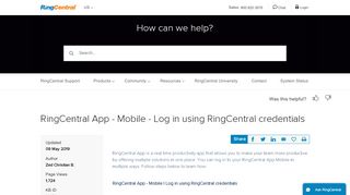 
                            5. RingCentral App - Mobile - Log in using …