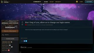 
                            2. Riot I beg of you, allow us to change our login names