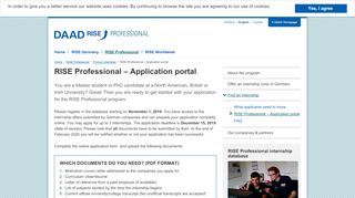 
                            4. RISE Professional – Application portal - DAAD
