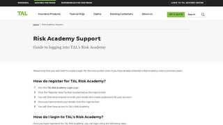 
                            3. Risk Academy Support | TAL