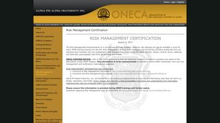 
                            5. Risk Management Certification - Alpha Phi Alpha ONECA