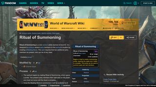 
                            6. Ritual of Summoning | WoWWiki | FANDOM powered by Wikia