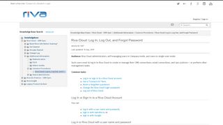 
                            4. Riva Cloud: Log In, Log Out, and Forgot Password - Documentation ...