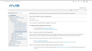 
                            3. Riva Cloud SAML Login Configuration - Documentation and ...