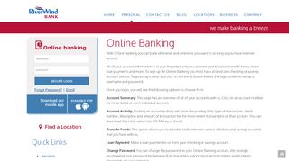 
                            9. RiverWind Bank | Personal Online Banking