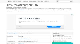 
                            7. RIWAY (SINGAPORE) PTE. LTD. (200810529C) - Singapore ...