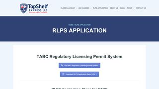
                            9. RLPS Application – Top Shelf Express