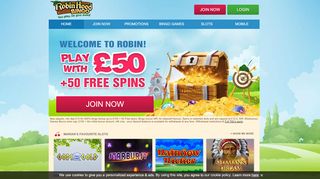 
                            8. Robin Hood Bingo | Play with £50 + 50 Spins | Join Now