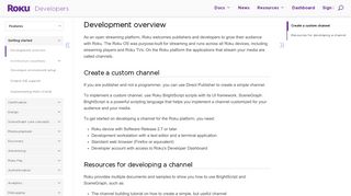 
                            2. Roku Developer | Documentation | Development overview