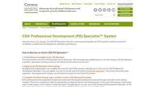 
                            8. Role of the CDA PD Specialist - Council for Professional ...