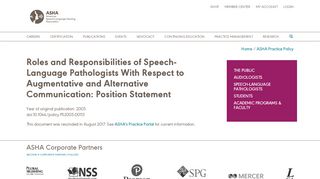 
                            8. Roles and Responsibilities of Speech-Language Pathologists ... - ASHA