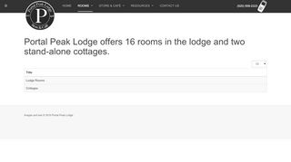 
                            1. Rooms and Cottages Suites - Portal Peak Lodge