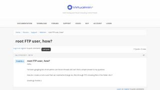 
                            9. root FTP user, how? | Virtualmin