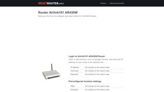 
                            8. Router Airlink101 AR430W - ResetRouter - How to Reset …