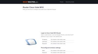 
                            6. Router Cisco Valet M10 - How to Reset and …