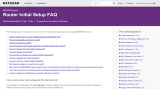 
                            6. Router Initial Setup FAQ | Answer | NETGEAR Support