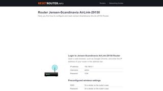 
                            7. Router Jensen-Scandinavia AirLink-29150 - ResetRouter