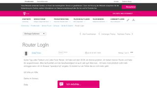 
                            9. Router LogIn | Telekom hilft Community