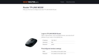 
                            8. Router TP-LINK M5350 - How to Reset and Configure a ...
