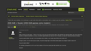 
                            8. Router (ZON HUB apenas como modem) - forum.zwame.pt