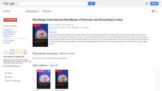 
                            8. Routledge International Handbook of Schools and Schooling in Asia