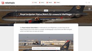 
                            6. Royal Jordanian Status Match für oneworld Vielflieger ...